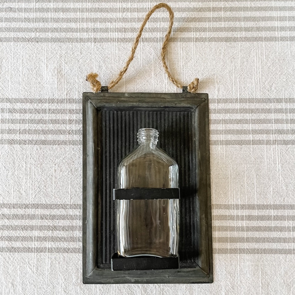 🌿Magnolia Rustic Metal Glass Bud Vase Wall Decor